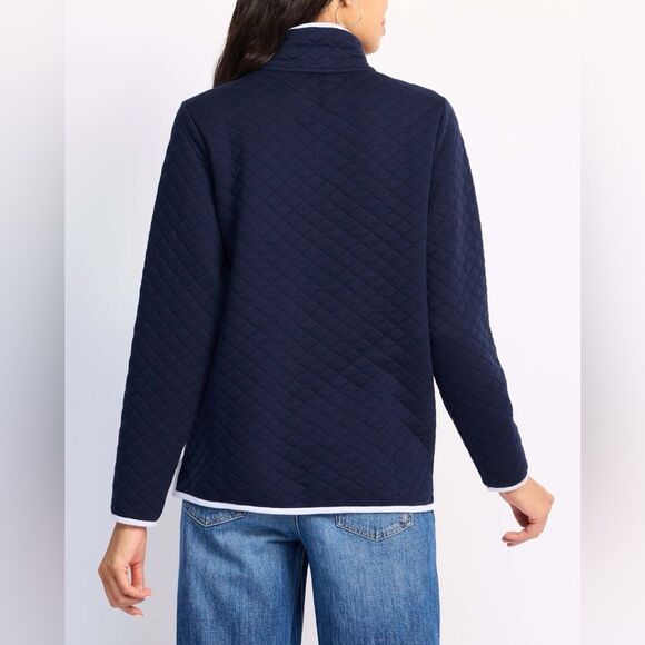 MARKET & SPRUCE
Lisa Quilted Fleece Half‎ Zip Pullover navy LP stitch fix nwt - Picture 2 of 5